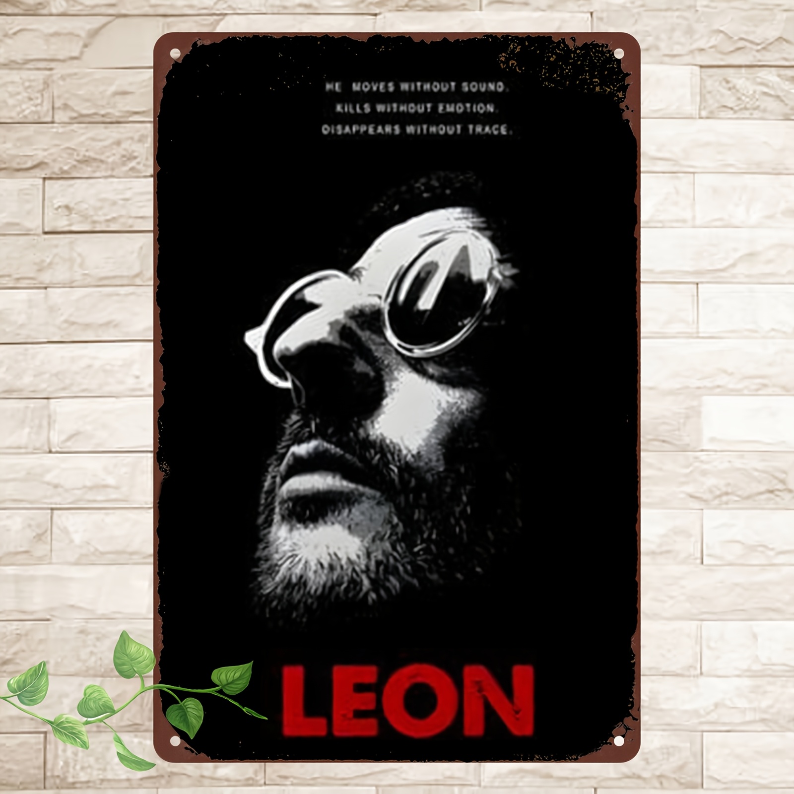 

Décoration de chambre 1pc Vintage "LEON" Plaque en métal, Art en aluminium, Imperméable et anti-poussière, Décoration de chambre esthétique pour , , , à coucher, Cadeau de Noël unique