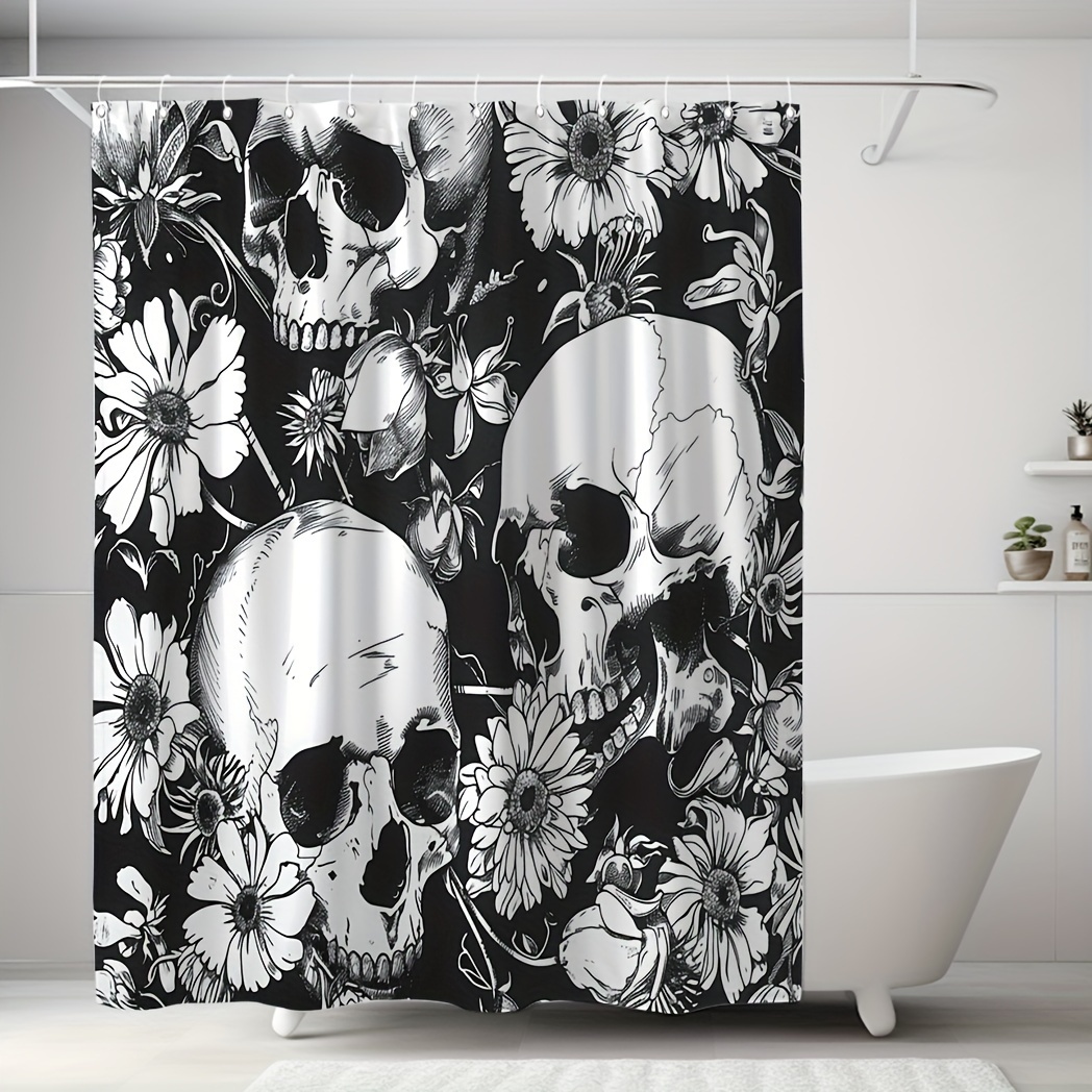 

Gothic Flowers And Printed Shower Curtain: 71" X 71" (180cm X 180cm), Waterproof, Hooks Included, Your Bathroom Decor