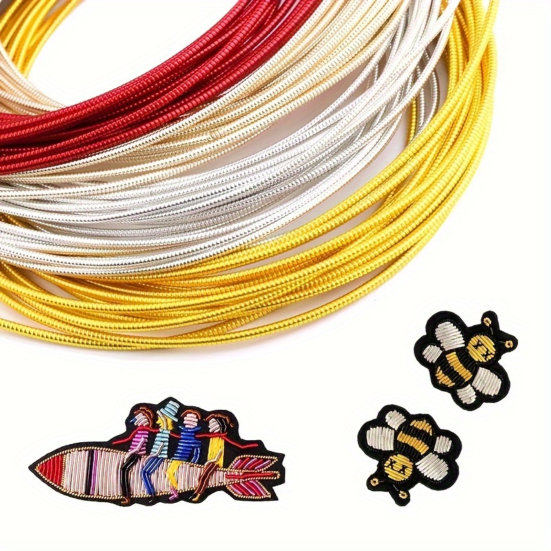 

2.6 Million 1mm Golden Silk French Coil Embroidery Thread Accessories Jewelry Making Supplies Embroidery Golden Metallic Thread