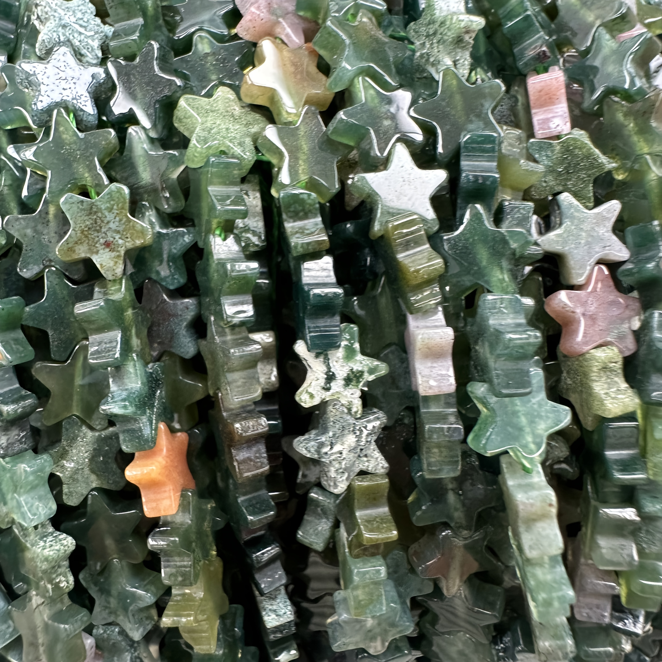 Star Shape Natural Indian Agate Stone Beads for Jewelry Making