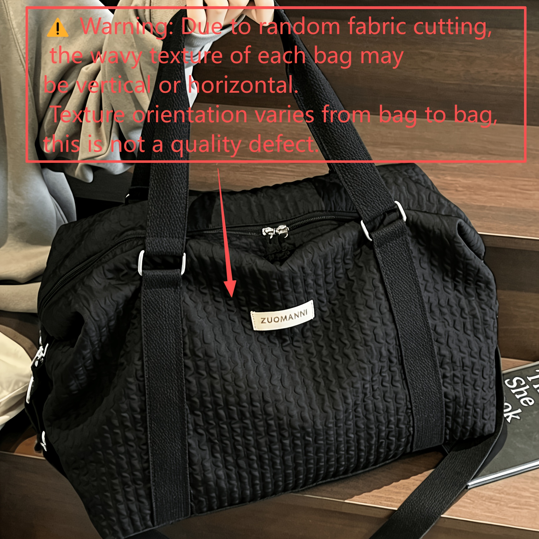TEMU Bolso de Viaje Plisado de Gran Capacidad para Mujer, Bolso Deportivo para Fitness, Bolso Corto para Viajes de Negocios y Equipaje de Noche, Se