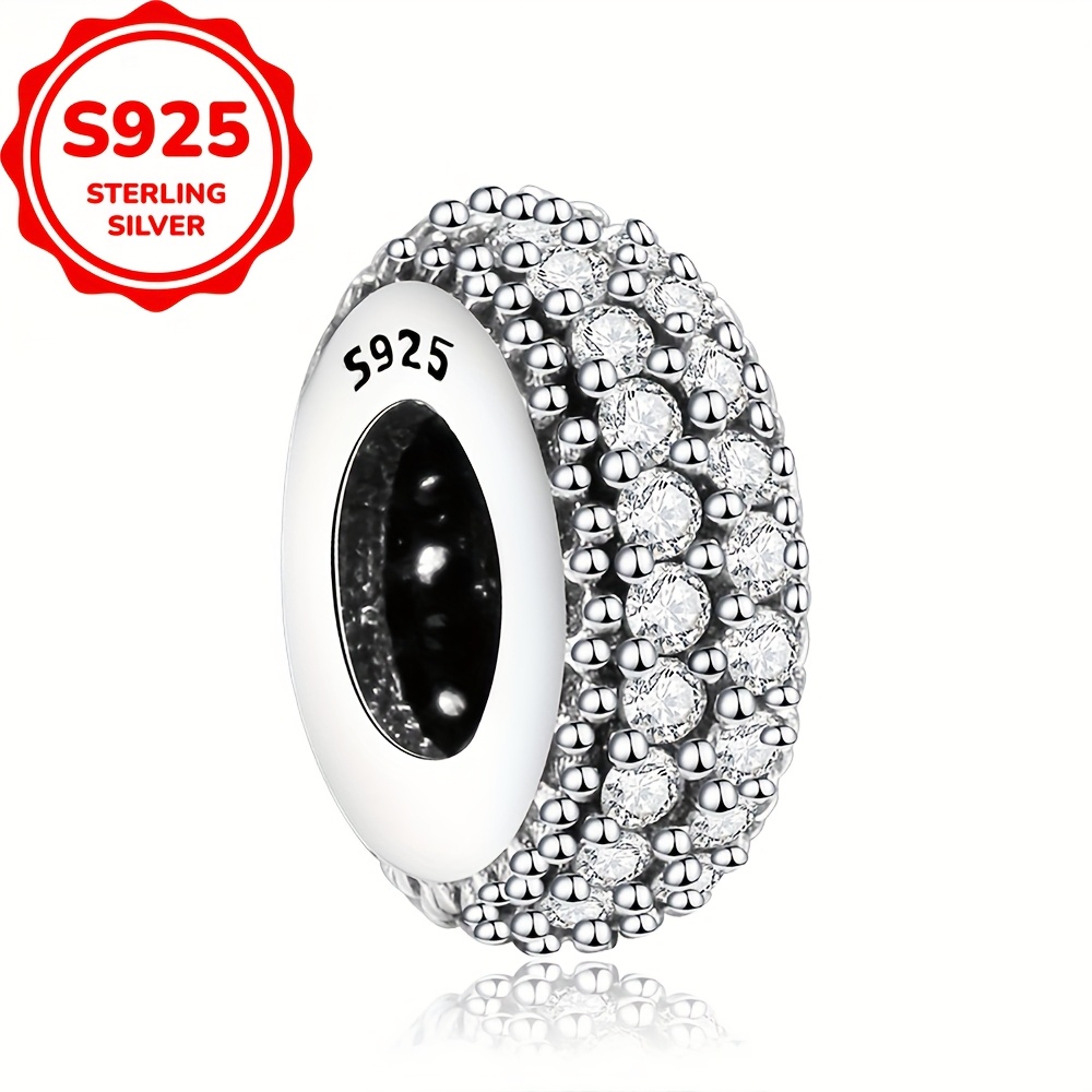 1pc 925 Sterling Silvery Bracelet Or Necklace Spacer Bead Diy Making Jewelry Accessories ( 1.01g)