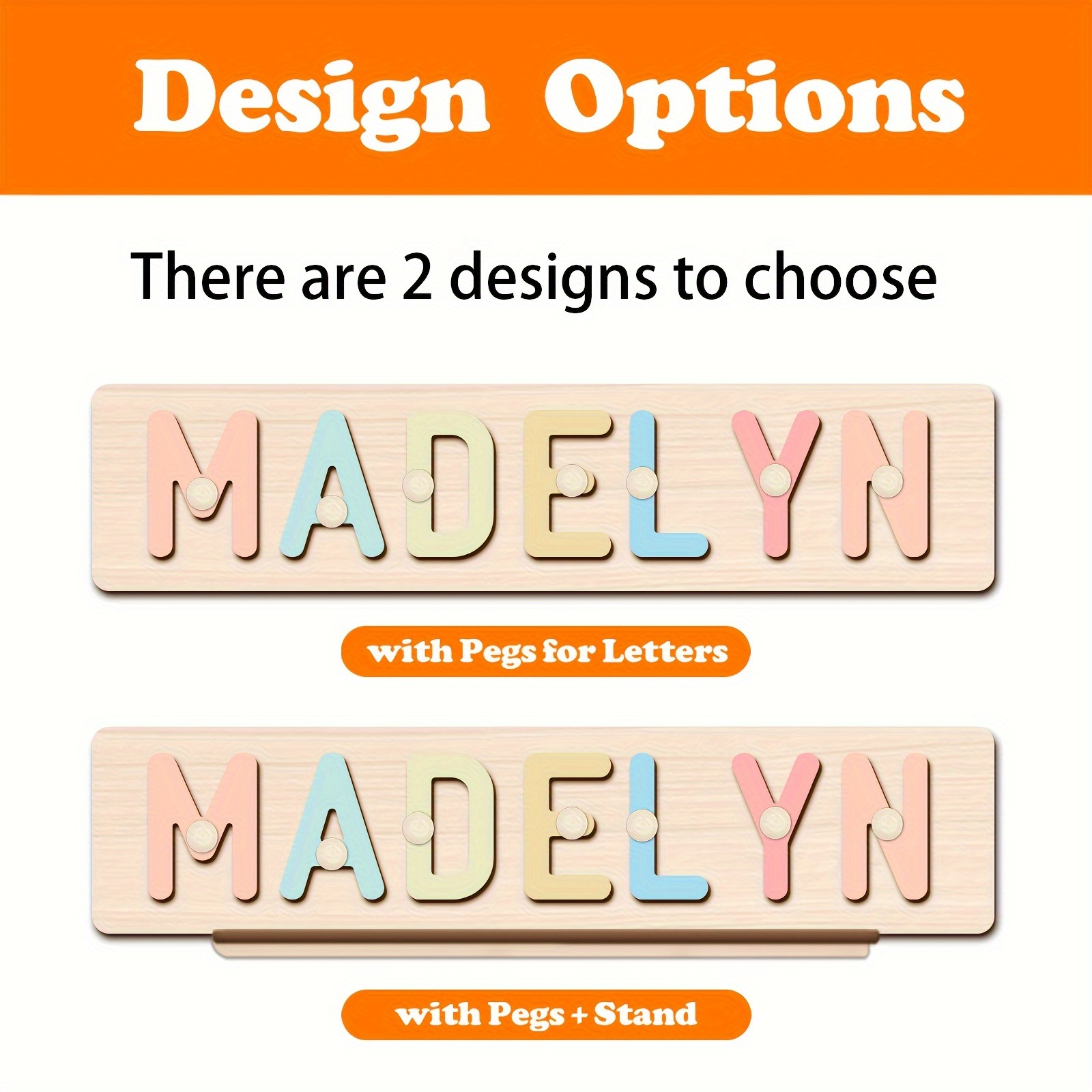 Personalized Wooden Name Puzzle for Kids, Interactive Alphabet Toy