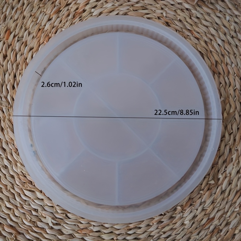 E-shop 1 Stück Silikonform 22,5cm - Runde Streifenmuster - Handgefertigte Harzgussform für Dekorative Teller, Heimdekoration