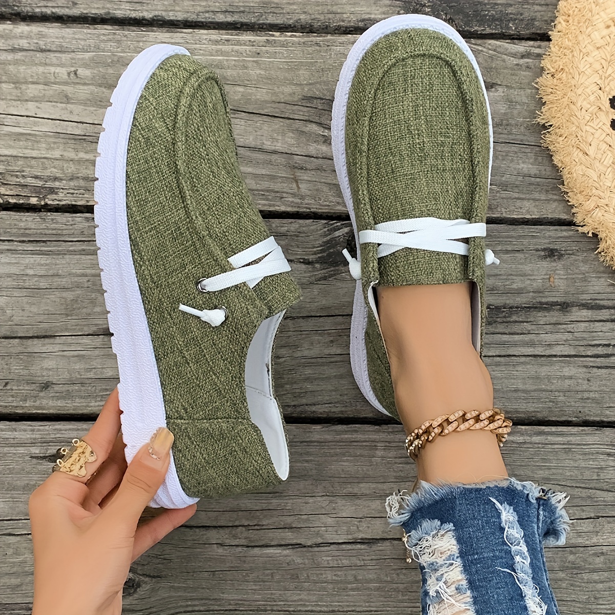 Women's Casual Slip-On Sneakers, Comfortable Skateboard Shoes