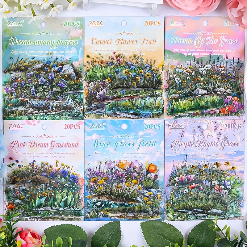 

120pcs Vibrant Floral & Botanical Sticker Set - Waterproof Pet, Diy Scrapbooking, Luggage Decoration & Crafts