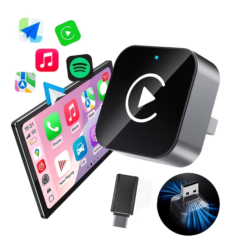 TEMU Vyvylabs Adapter & Android Mini Box Plug And Play 2-in-1 Mini Usb Design With Fast Stable Connection Carplay For Ios 10+, Android 11+ Version -