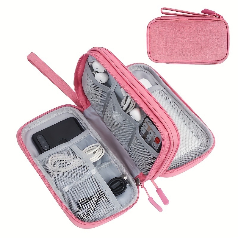 

Waterproof Portable Travel Organizer For Electronics, Digital Devices & Usb - Stylish Oxford Fabric Storage Pouch For Women