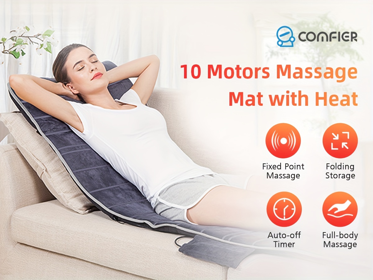   full body massage pad with heating function chair pad with 10 vibration motors and 2 heating pads with auto shut off electric heating massage pad Product details 0