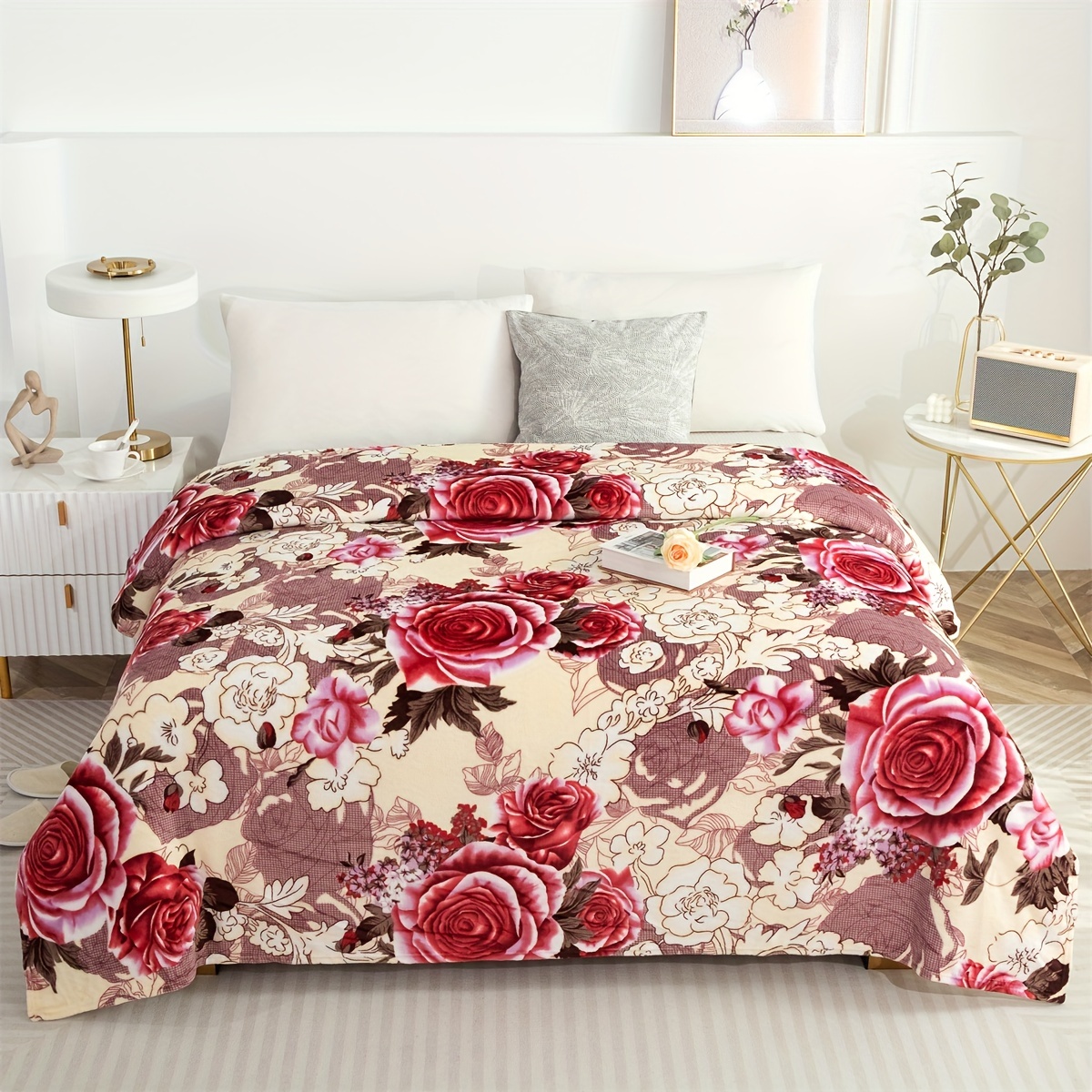 

Floral Sea Pattern Bed Blanket New Years Chinese New Year Valentine's Day To School