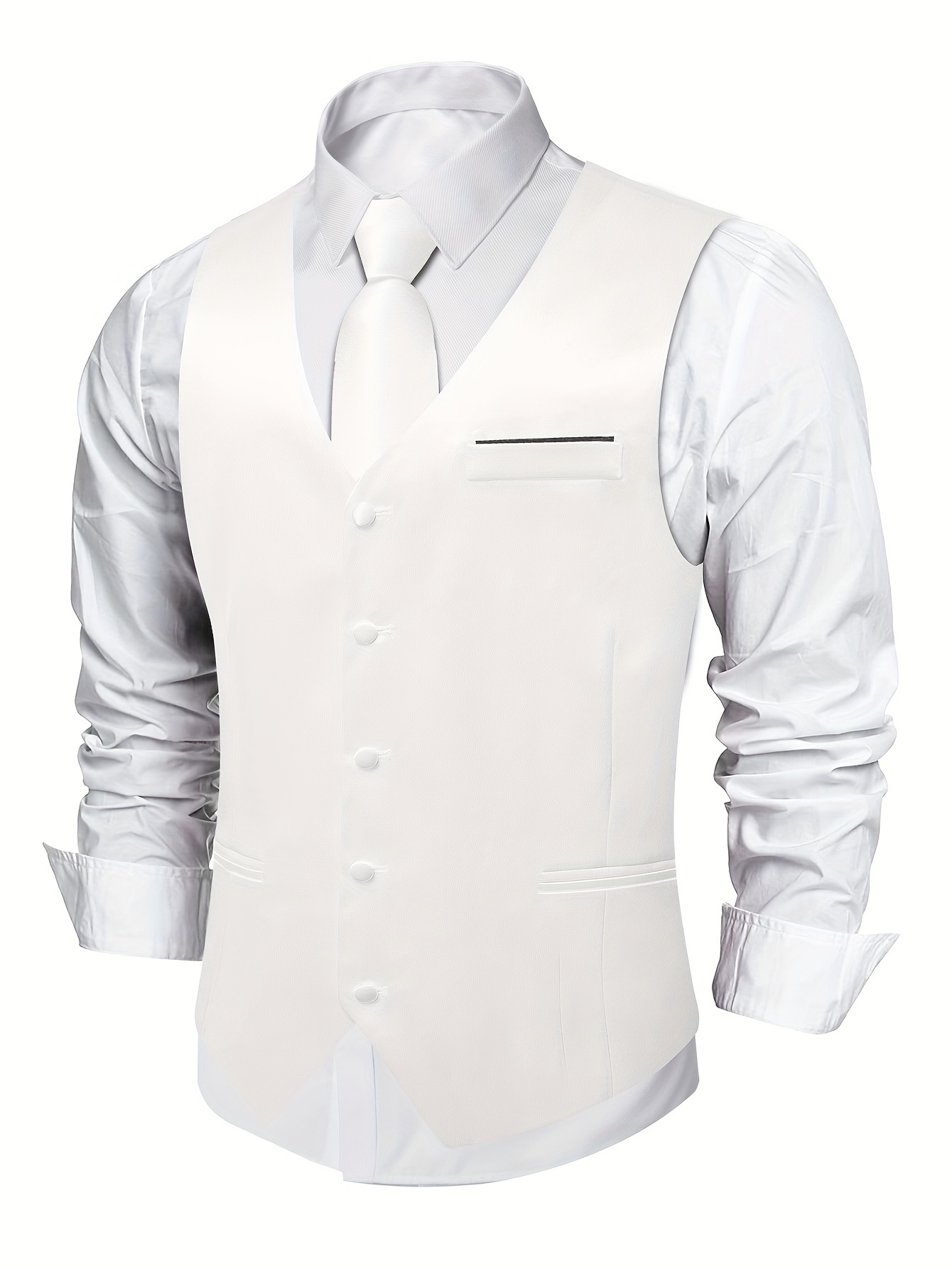 Formal Solid Men Waistcoat Waistcoat For Wedding Groomsmen?Men's