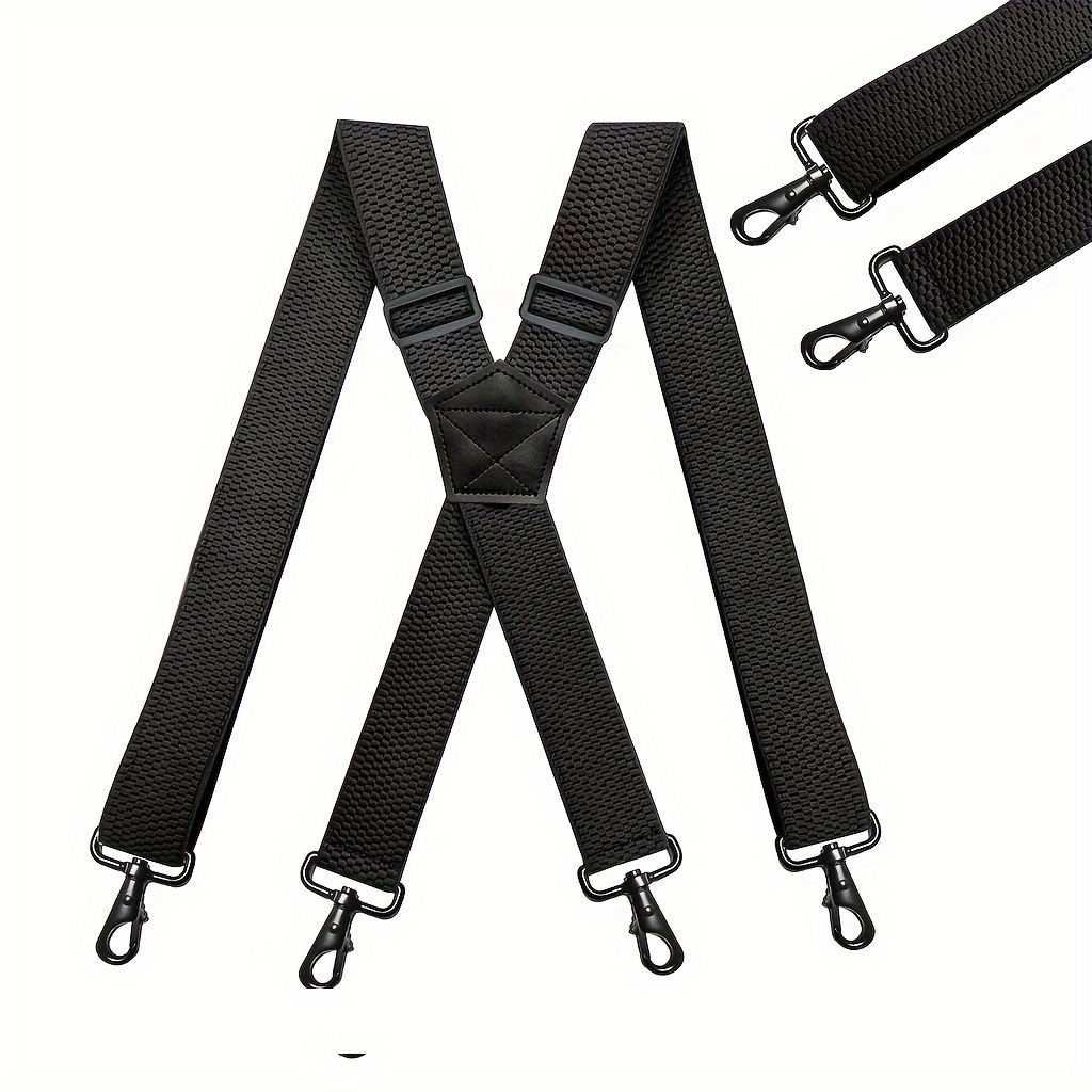 

1/2pcs 1.38inch Wide X-back Heavy Duty Suspenders For Men Work Outdoor Hunting Motorbiking Skiing, 4 Snap Hooks, Adjustable Elastic Men's Suspenders Trouser Braces