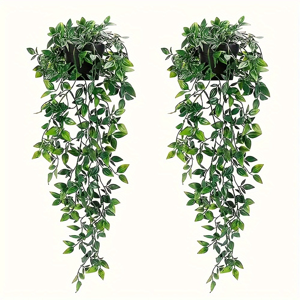 

2pcs Simulated Plants, Hanging Plants, Suitable For Bathroom Decoration, Decoration, Desk Decoration, And Summer And Decoration, No And No