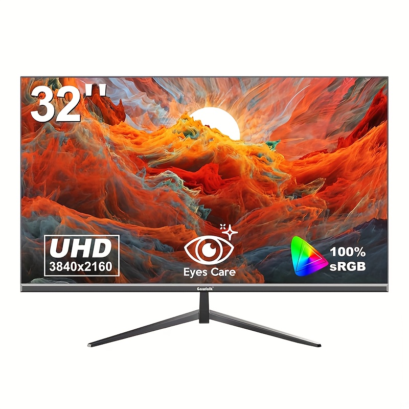 Image of Gawfolk 32-inch Uhd (3840 X 2160) 4k High-definition, 60hz Frameless Direct-facing Computer Monitor, Ips Panel, Vesa Support,32 Inch 4k Ultra , Football Championship Sports Gaming Monitor