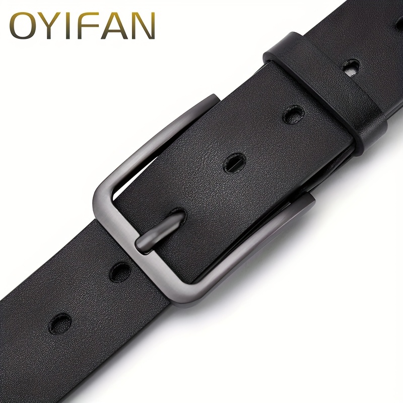 2 pack premium mens business belt pin vintage genuine leather belt for business and casual trousers comfortable and adjustable details 7