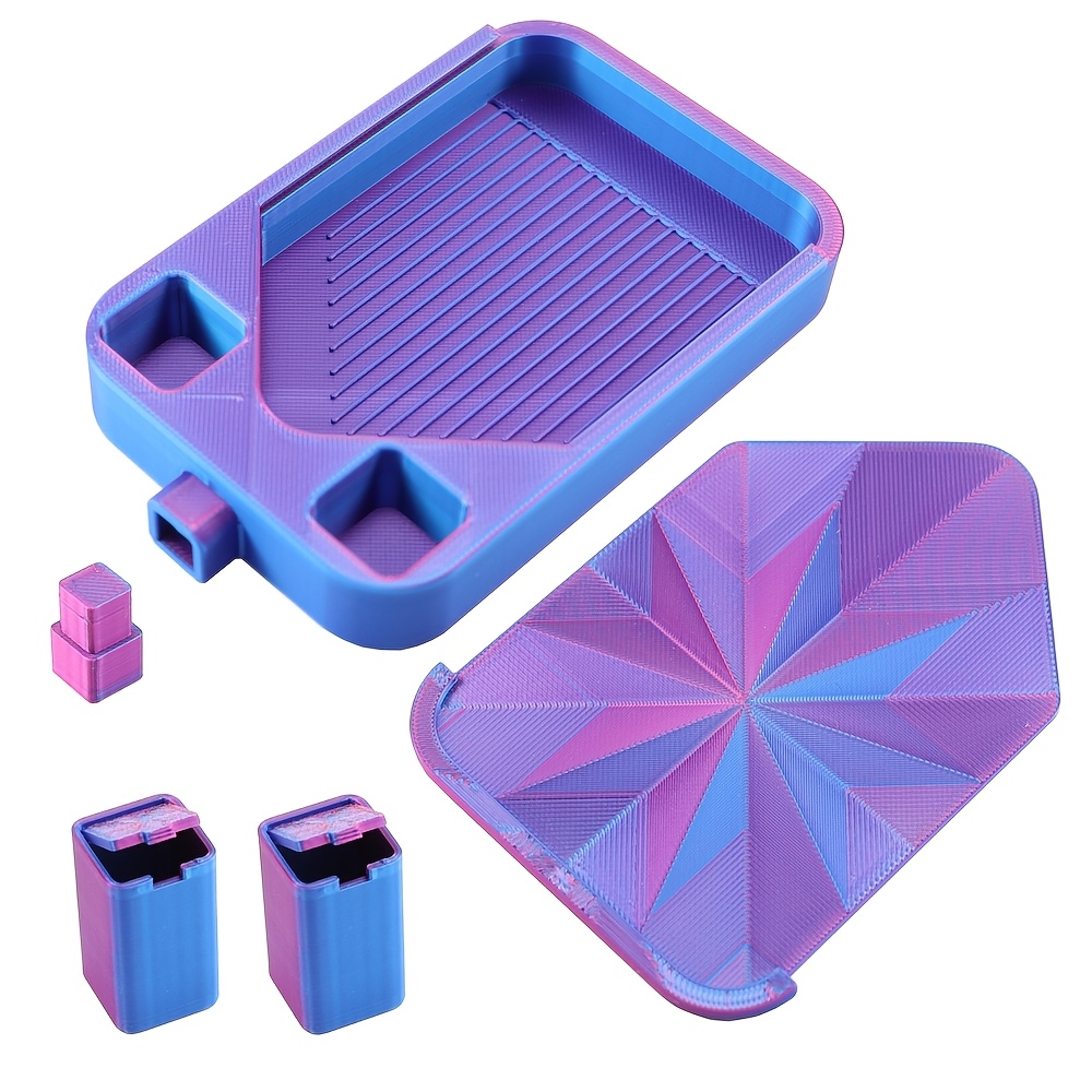 TEMU Diamond Painting Blue-purple Tray, Multi-functional Funnel Tray, Diy Diamond Making Tray, Diamond Sieving Tool Set