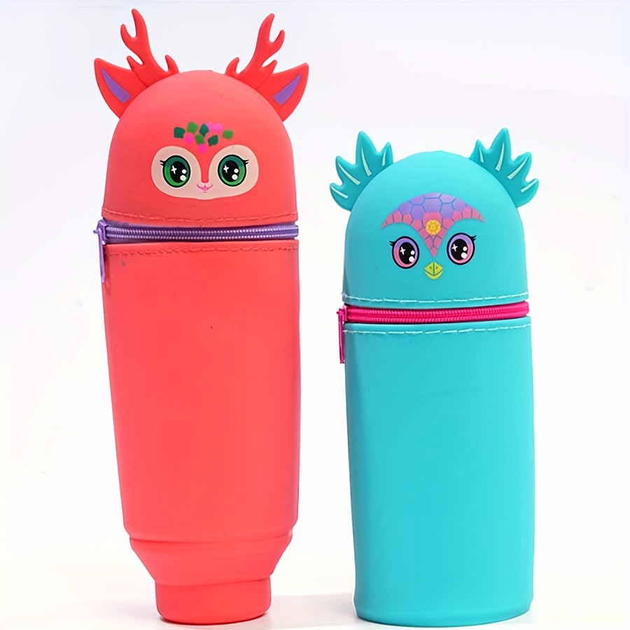 

Cute Animal-shaped Silicone Pencil Case - Perfect Gift For , & Foldable Stationery Organizer