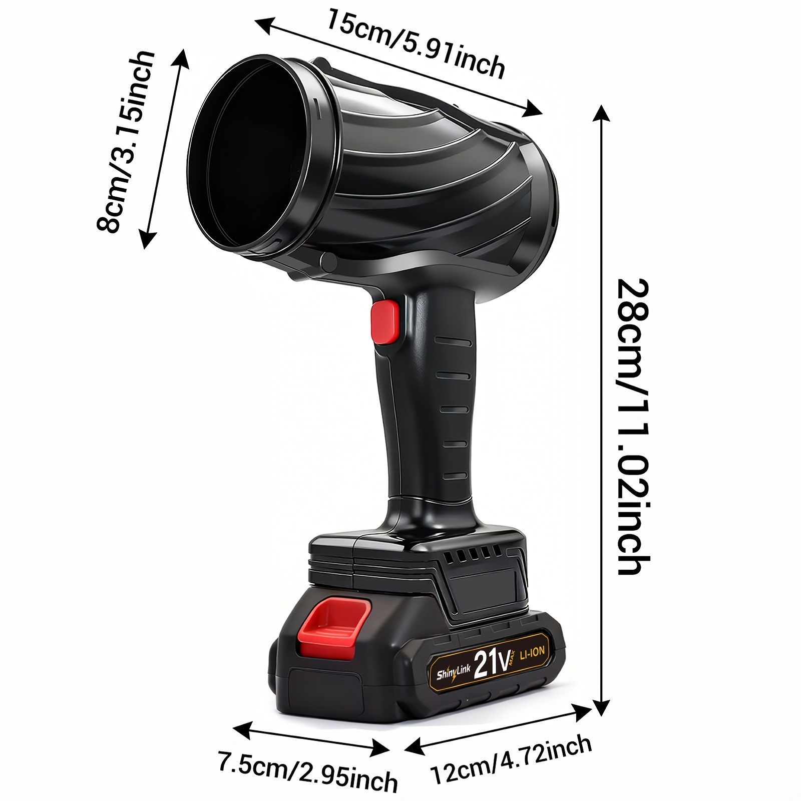 High Power Cordless Leaf Blower with 1pc/2pcs 2.0ah Batteries, Lightweight Design for Lawn Care, Yard, Snow, Pet Hair, Powerful 20000 RPM Cordless Leaf Blower