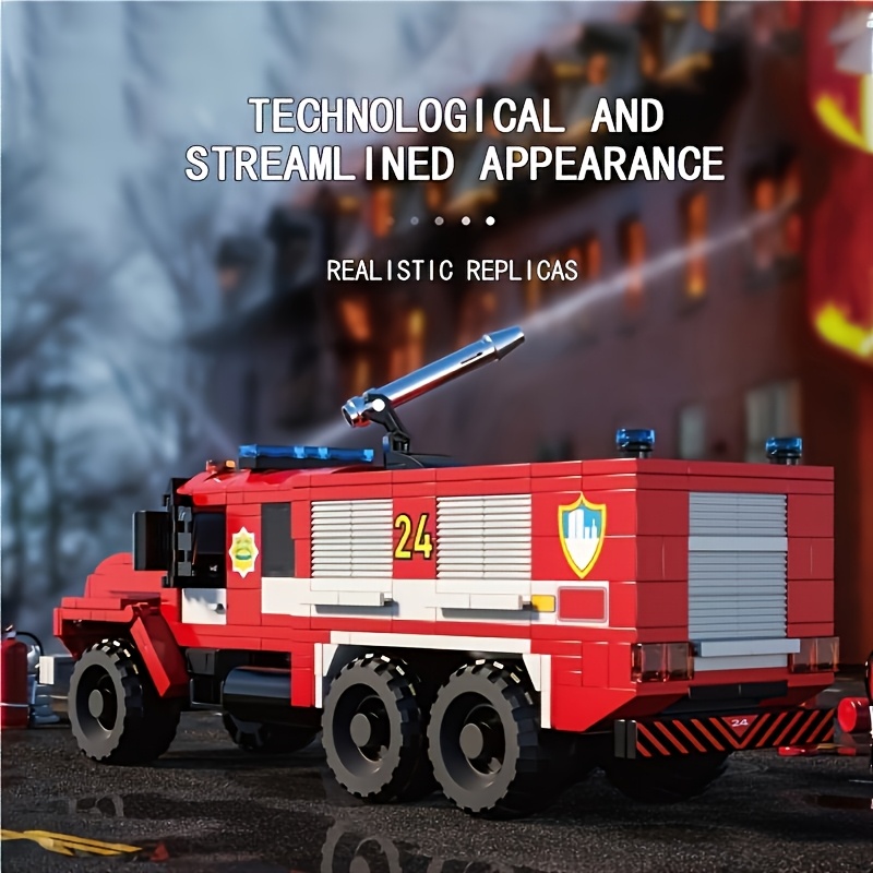 Ural Fire Truck Model Assembly Small Particle Fire Truck Series Building Block Toys Movable Assembly Ornaments