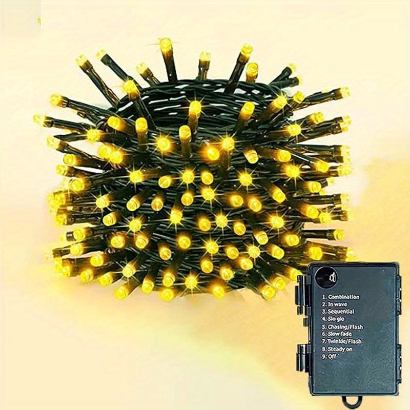 TEMU Battery Box Green Light String, Christmas String Lights, 8 Lighting Flashing Christmas String Lights, Led Fairy Lights Suitable For Party