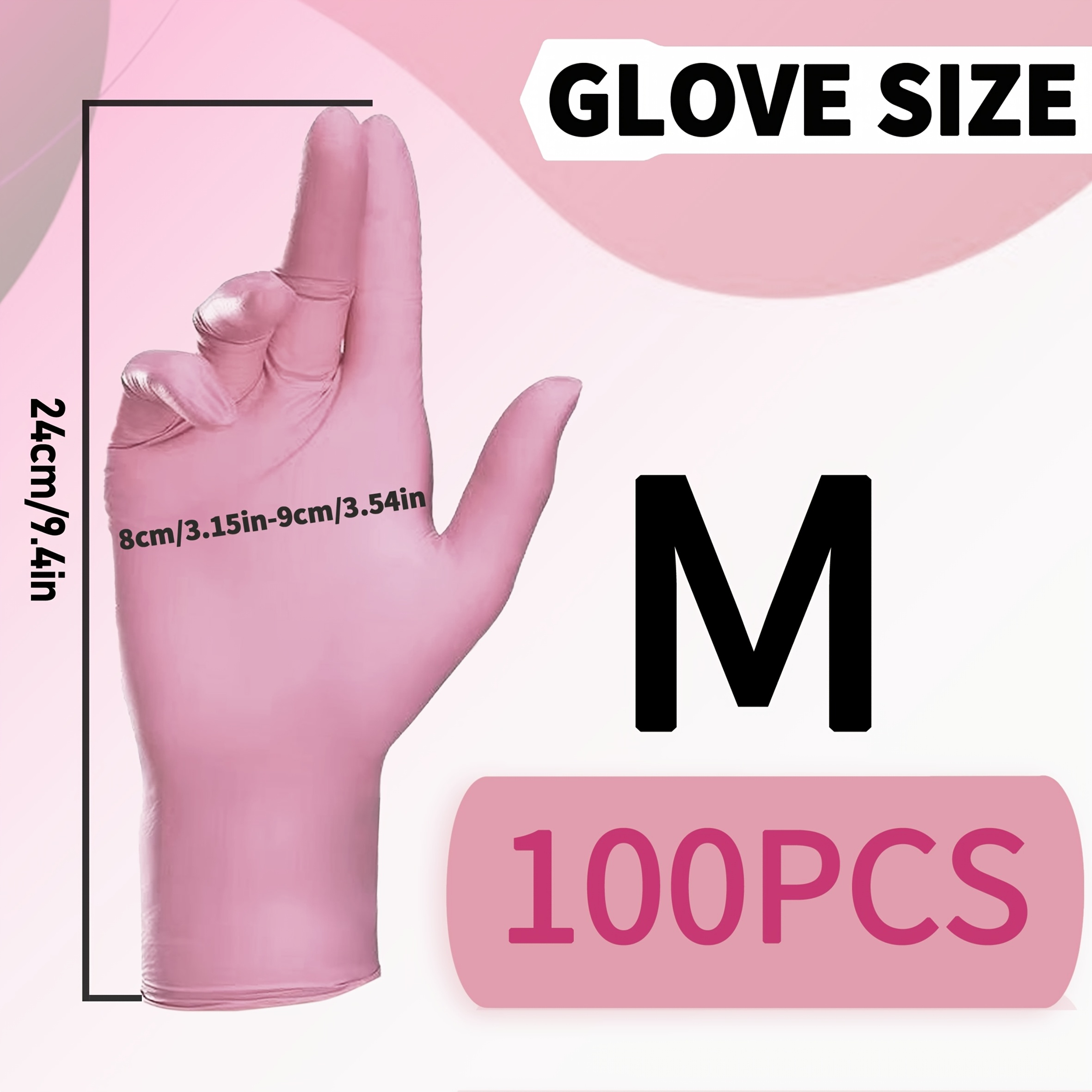 30/50/100pcs, 9-inch Rose Gloves, Disposable Gloves, Suitable For Household Cleaning, Tattoos, Dishwashing Gloves, Kitchen Gloves, Bathroom Cleaning, Anti-slip, Holiday Gifts, High Elasticity