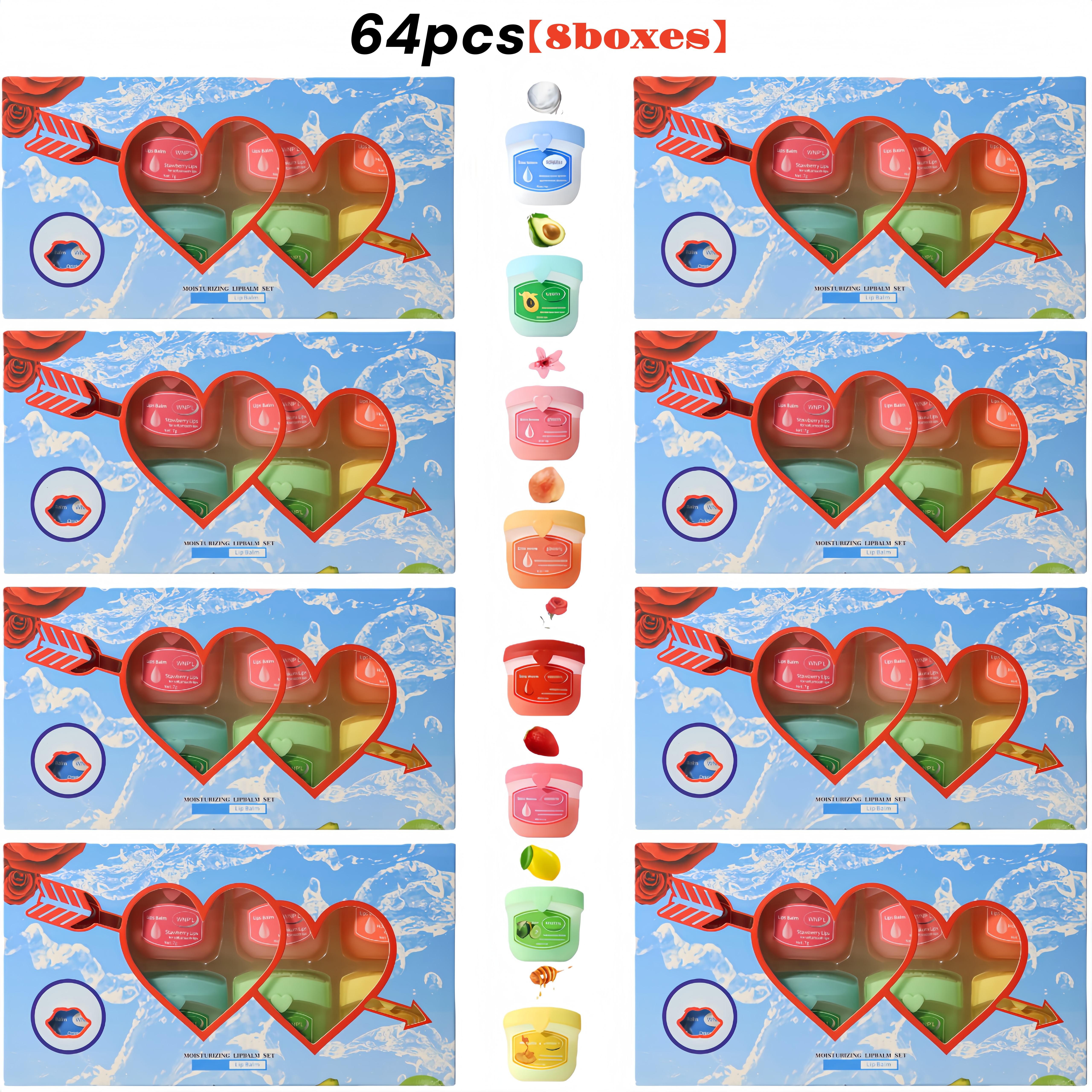 TEMU 64pcs Lip Balm. Moisturizing And Glossy. 8 Flavors. Used Makeup. Nourishes Dry Lips. Autumn And Winter Lip Care. Gifts For And Valentine's Day. Gifts For Thanksgiving And Christmas. Gifts For .