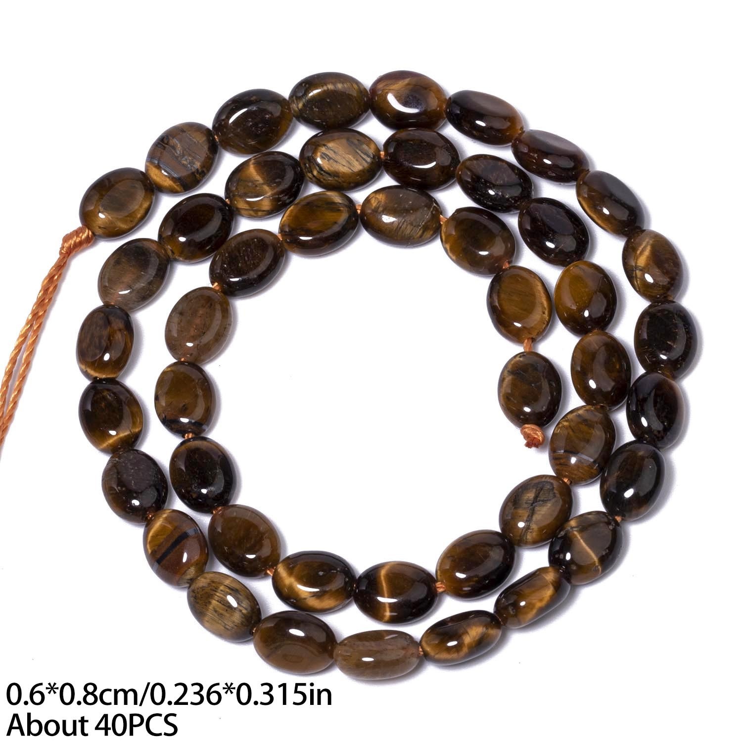 6x8mm Natural Egg Shape Stone Beads for DIY Jewelry Making