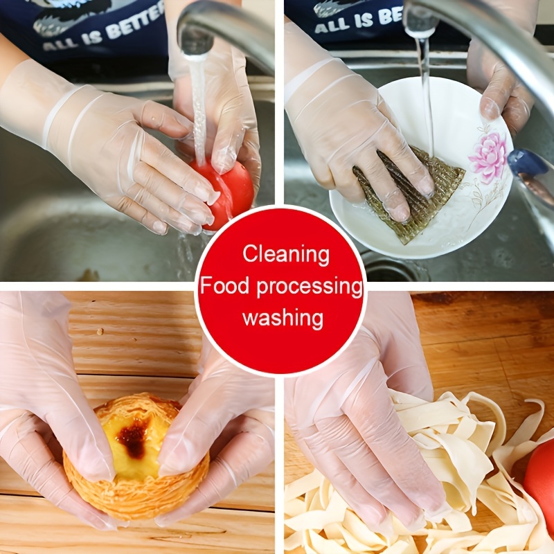 20 40pcs of tpe disposable gloves latex free and powder free waterproof suitable for kitchen baking cleaning beauty salons etc transparent for home use hairdressing restaurants hotels details 6