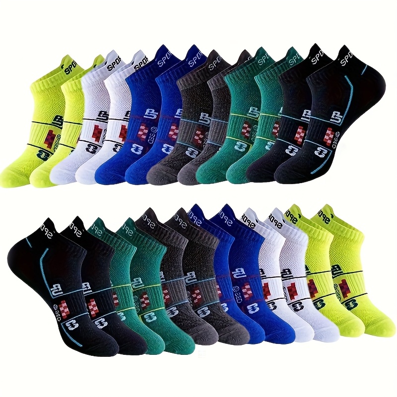 TEMU 12 Pairs Of Men's Socks, Suitable For Men And Women, Featuring A Lettered Casual Sports Style. Outdoor Running Socks Are Breathable,