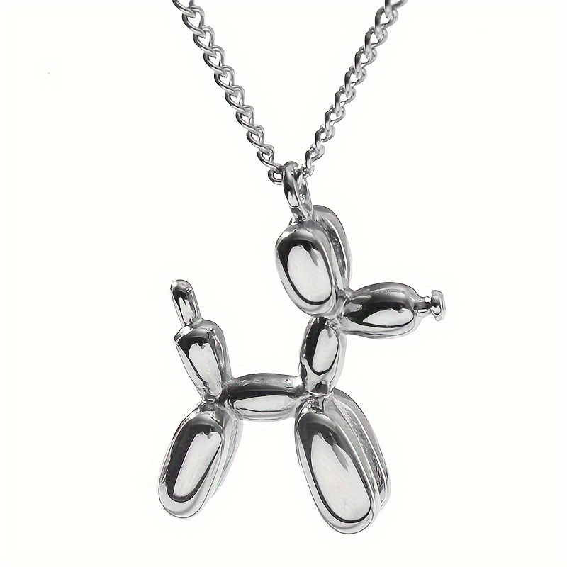 1pc Men's Exquisite Golden 304 304 Stainless Steel Puppy Pendant Necklace, Fashionable Wedding Accessory, Men's Gift Jewelry Versatile Necklace