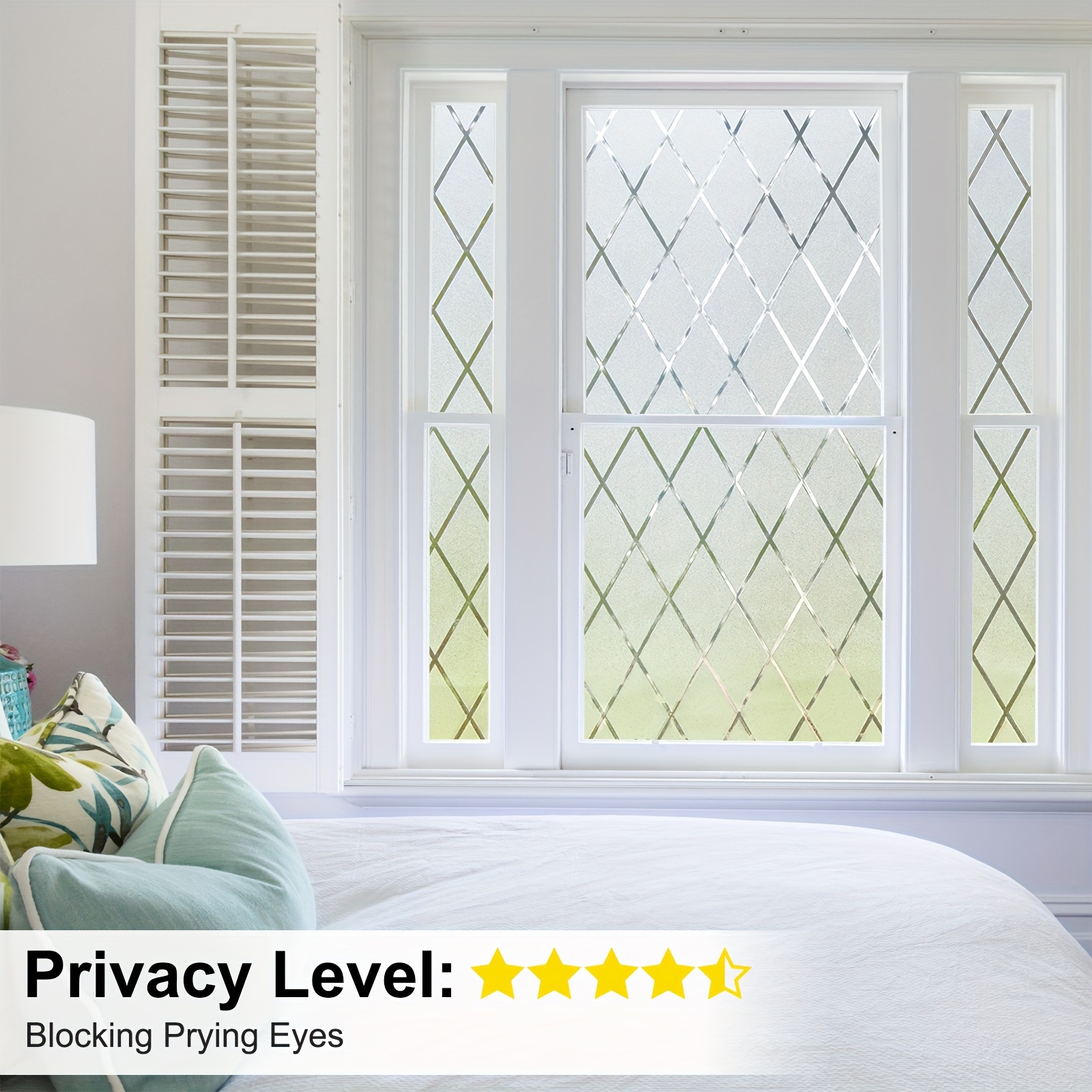 TEMU 1pc Transparent Mesh Privacy Light-blocking Film, Solid Color Fence Decorative Glass Film, Door And , Cabinet Door Glass Film, Static Cling