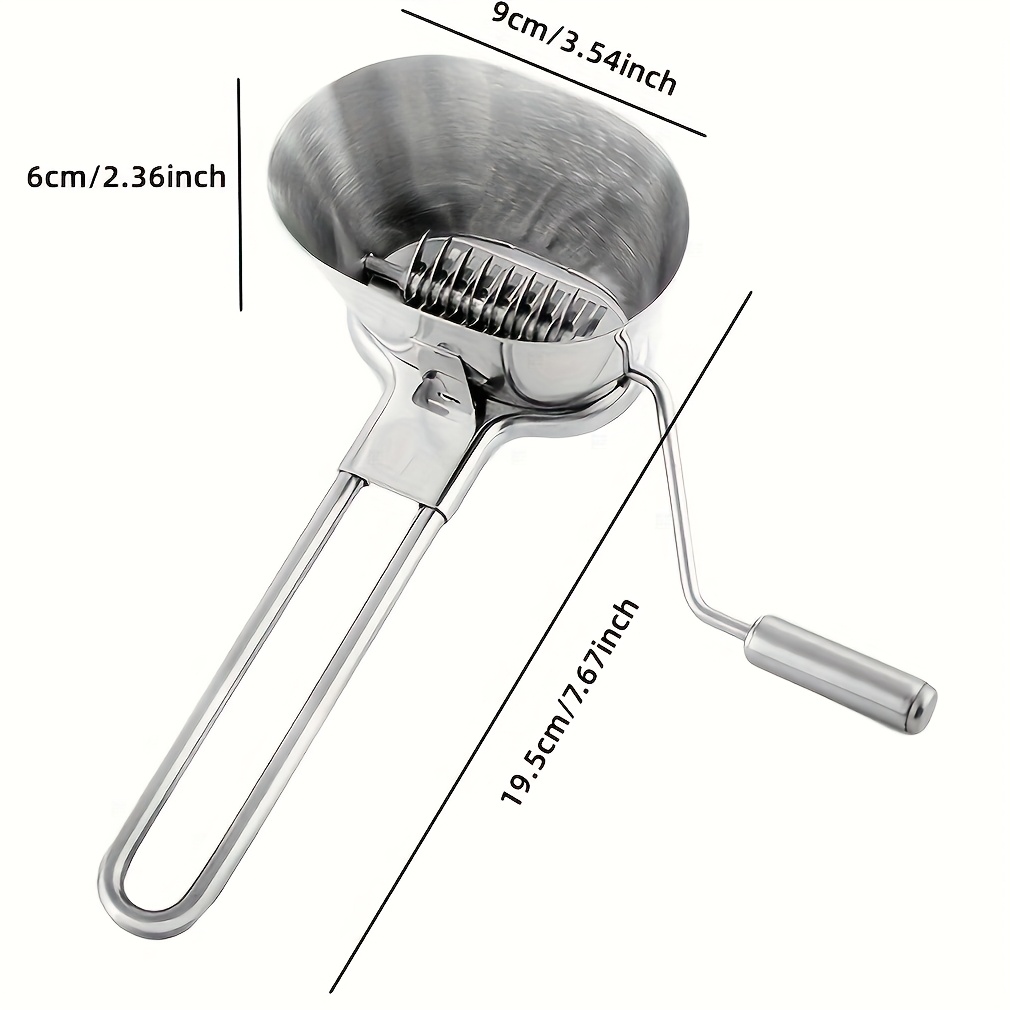 Image of Manual Vanilla Chopper - Heavy Duty Stainless Steel Kitchen Slicer With Pull Cord, Portable Handheld Food Processor For Herbs, Garlic, Onions, Vegetables, Nuts, , Parsley - No Electricity Required