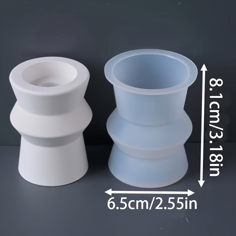 TEMU European Candlestick Silicone Mold Handmade Roman Column Candlestick Plaster Resin Craft Casting Mold Home Decoration Supplies Geometric Taper