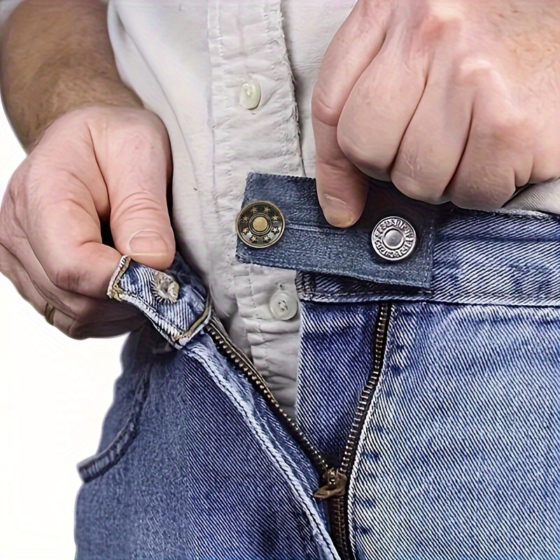 

4pcs Expand Button For Pants, Waist Extender For Jeans, Trouser Hook With Long Buckle, Elastic Adjustment Waist Button, Belt Extension Buckle, Quilting Supplies