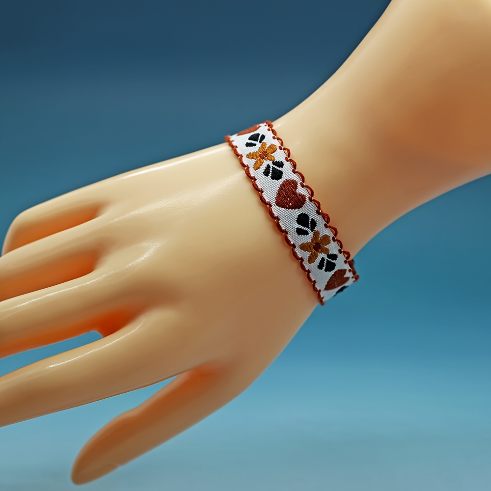 5pc Bohemian Chic Hand-woven Knitted Jacquard Charm Bracelet Set