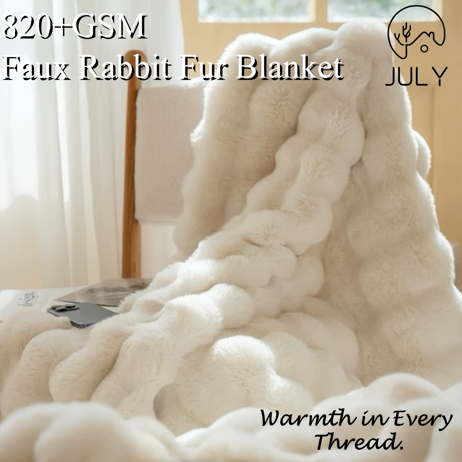 

1pc Rabbit Fleece Blanket - Soft, Warm, And Multifunctional Throw For Bedroom, , Living Room, Student Dormitory, Car, Sofa, And Travel - All With Its Plush, Lightweight, And Easy-