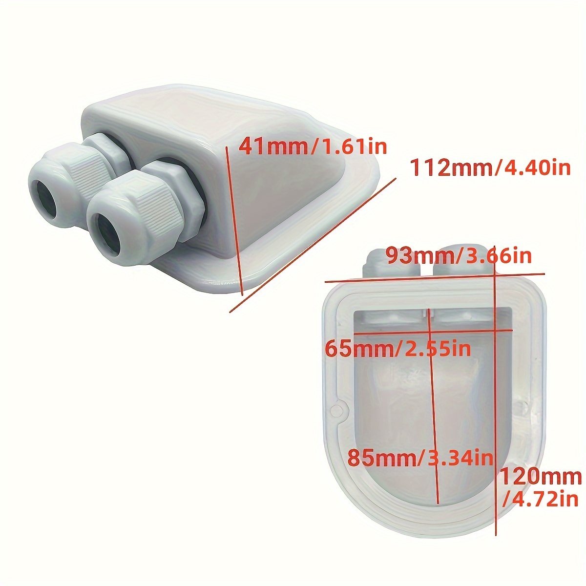 Waterproof Abs Junction Box Double Cable Entry Gland Rv - Temu