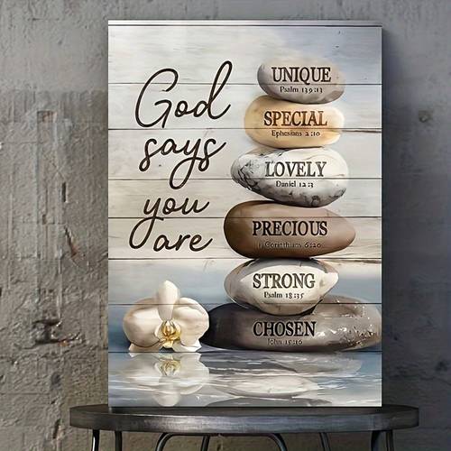 2d flat paintings 1pc inspirational bible verse canvas wall art with wooden frame design featuring god you are quotes psalm 139 13 1 12 27 religious home decor for bedroom living room perfect gift for christmas