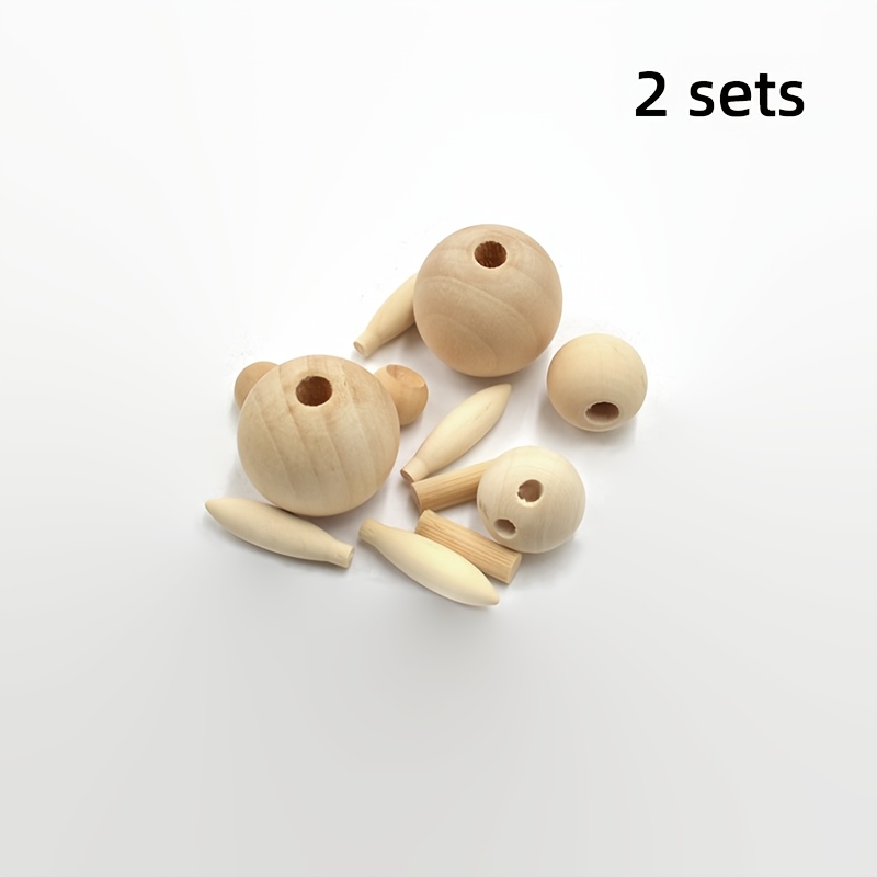 Image of 2 Sets Of Unfinished Irregular Wooden Beads, Natural Wood-colored Easter Bunny Wooden Beads, Suitable For Diy Home, Farmhouse, And Easter Gifts (beads)