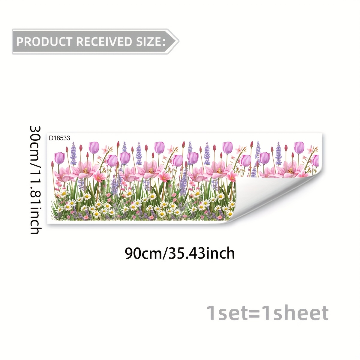 E-shop Ein Blatt rosa Gartenzwergblumen-Fensterdekorationsglassticker mit statischer Haftung und beidseitigem Muster