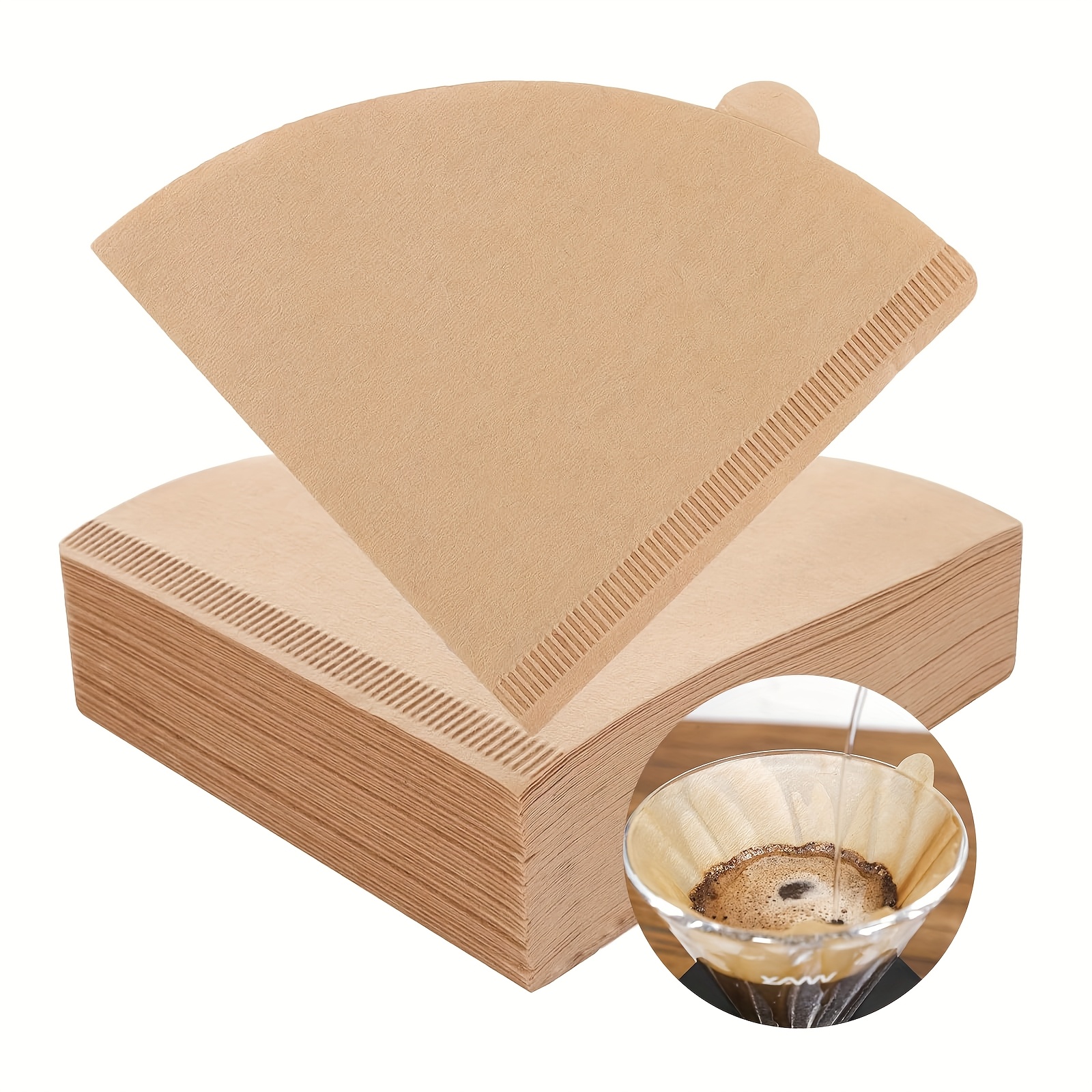* Filters, Cone-Shaped Coffee Filters, Natural Pour-Over Coffee Filters,  Unbleached Disposable Paper Filters, Suitable for 2-4 Cups, Compatible with  Pour-Over And Drip Coffee Makers