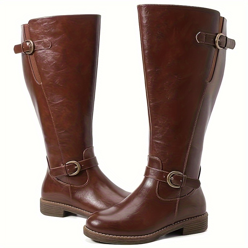 womens plus size extra wide calf knee high boots wide width Temu