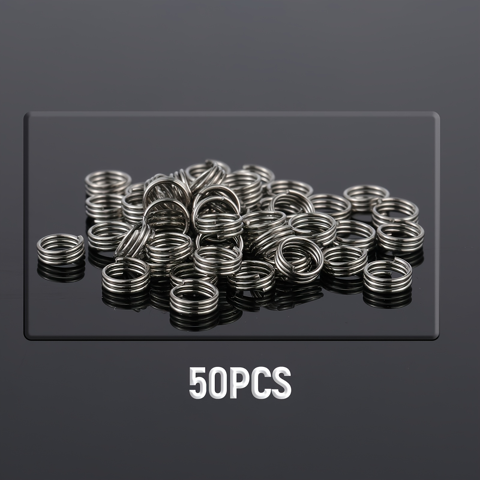 TEMU Lot de 50 rondelles à ressort robustes en métal pour fléchettes, anneaux à ressort pour fixer les queues des volants, pièces de rechange