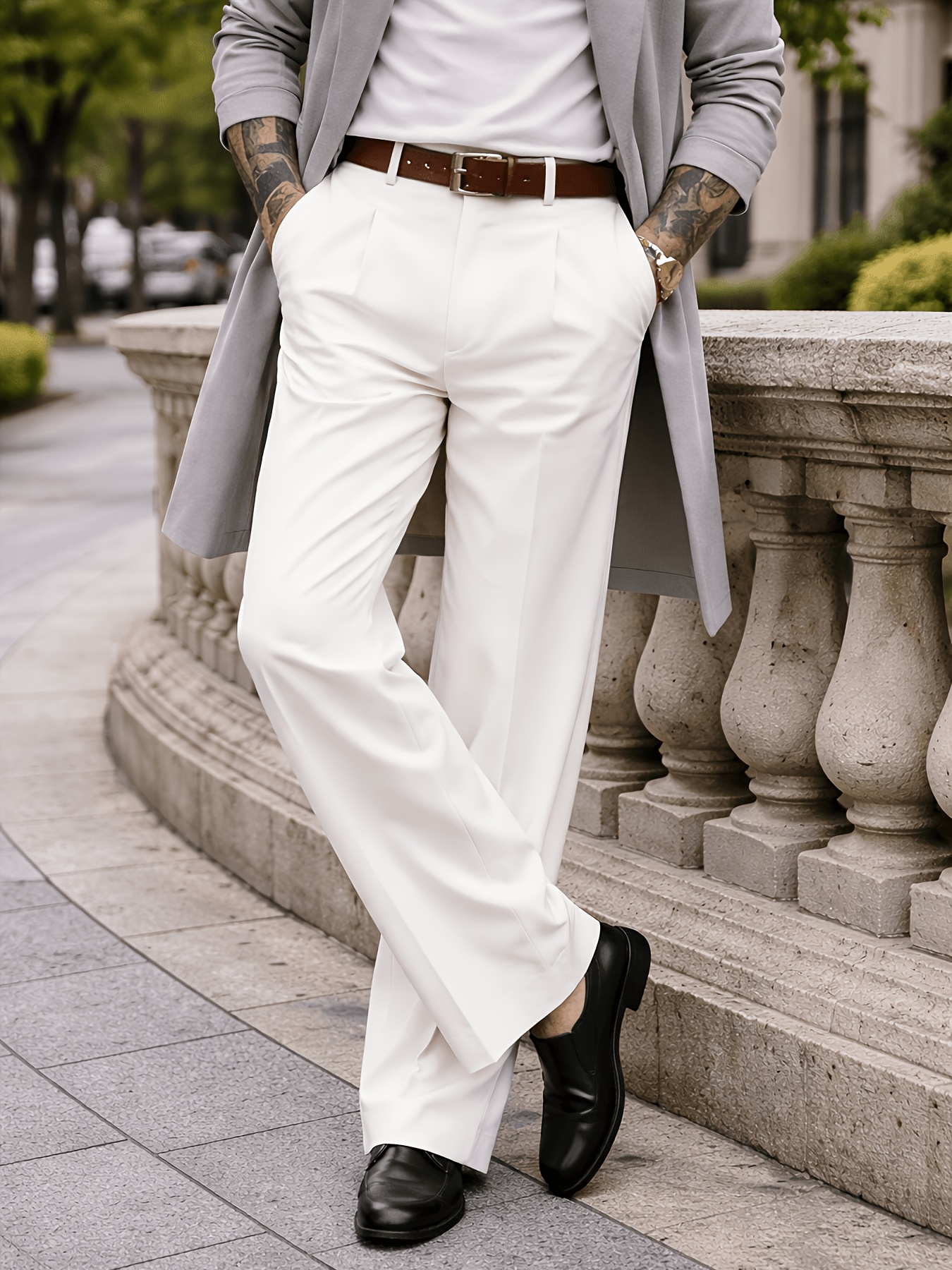 green emerald velvet dress Mens Dress Pants Slim Fit hightStretch Fashion Pant  GINGTTO