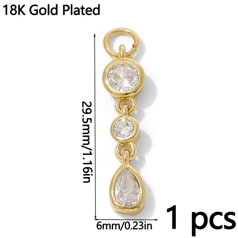 TEMU 1 pièce, laiton plaqué or avec breloques pour la fabrication de bijoux, longs pendentifs breloques pour accessoires de , apprêts pour boucles