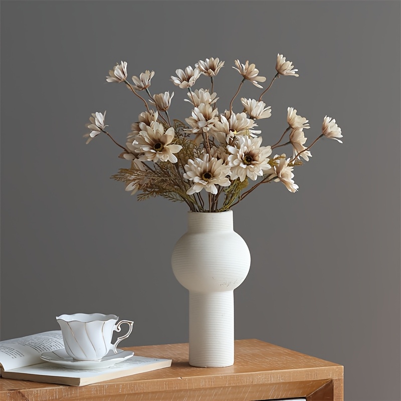 3er-Set 5 Blütenköpfe Herbst Gänseblümchen Simulationsblumen, künstliche Blumenornamente, unechte Blumendekorationen, zur Heimdekoration, Wohnzimmerdekoration, Esstischdekoration, Requisiten für