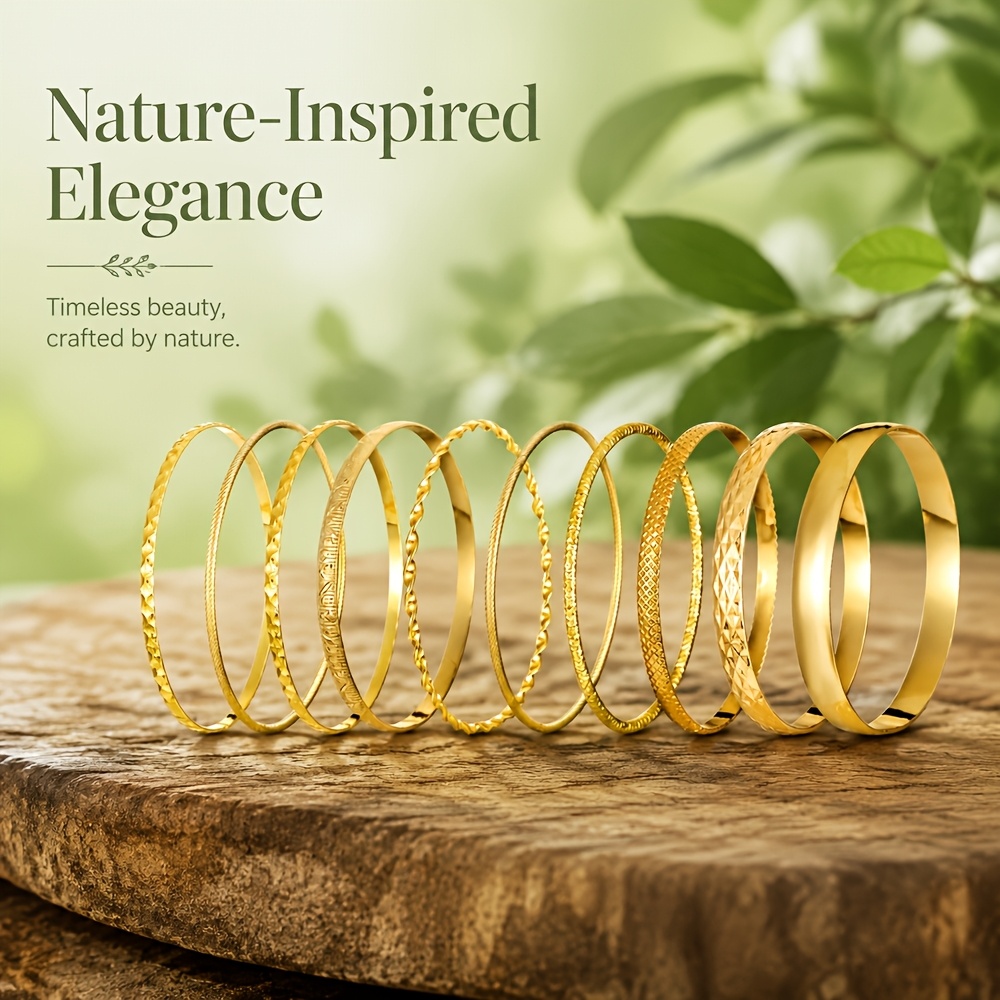 10pc 18K Gold Plated Bracelet Set — Fade-Resistant Gift