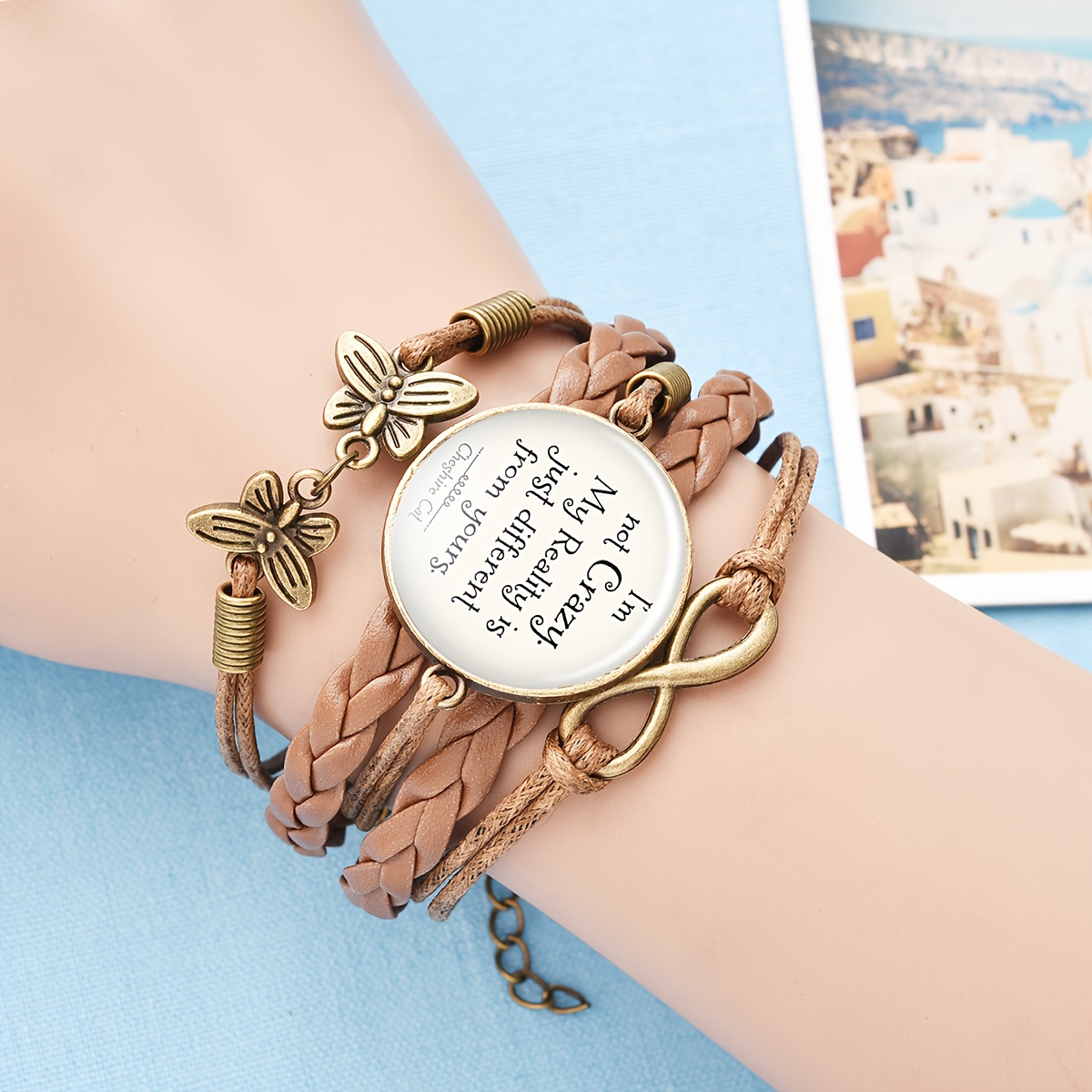 Women's Vintage Embossed Hollow-Out Butterfly Woven Bracelet