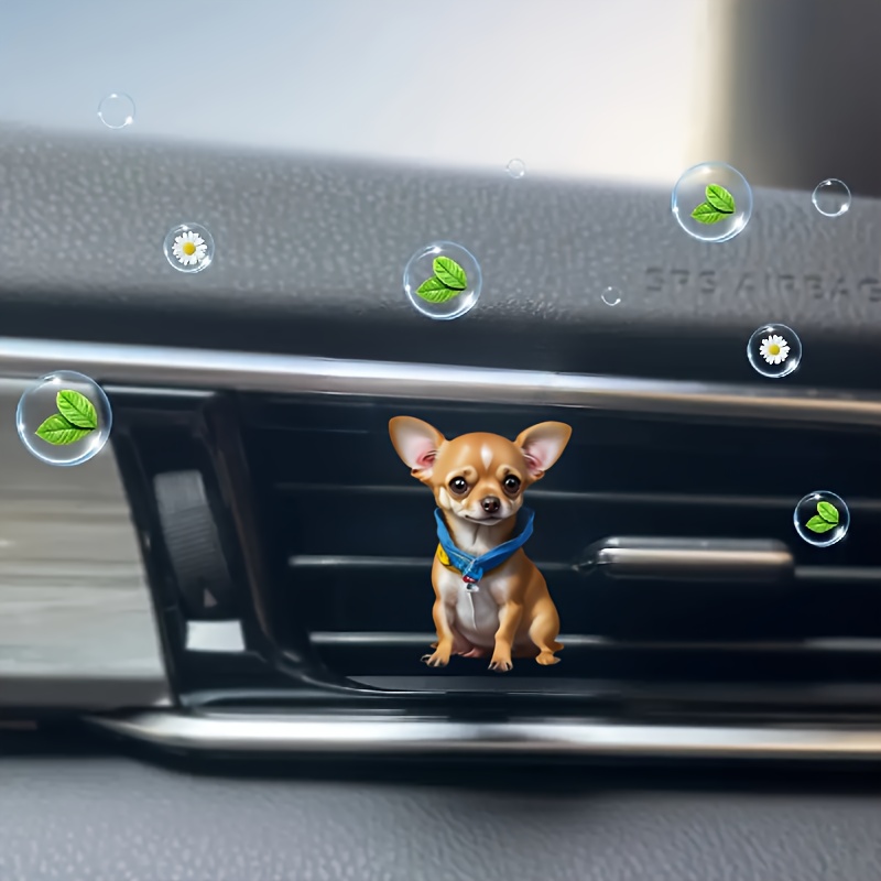 

Chihuahua Design Air Vent Clip Freshener For Vehicle, Acrylic Aromatherapy Diffuser With 1 Scent Tablet, Decorative Auto Fragrance Dispenser With Installation Kit, Cute Interior Accessory - 1 Pack