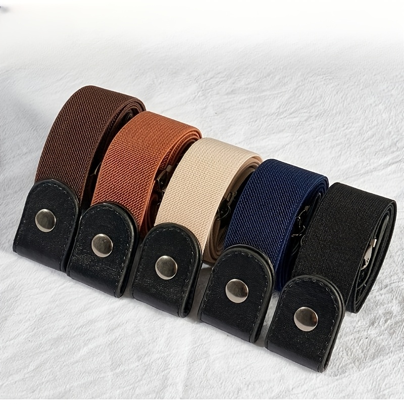 5pcs Unisex Elastic Stretch Waistband Set, Suitable For , For Jeans And Casual Wear